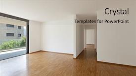  Presentation with windows doors - Presentation theme featuring open doors windows - interior of an apartment empty background and a light gray colored foreground