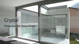  Presentation with house - Audience pleasing PPT layouts consisting of open doors windows - modern house backdrop and a  colored foreground