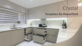  Presentation with well - Presentation theme having open-drawers-at-well-designed background and a mint green colored foreground