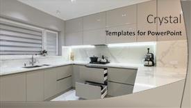  Presentation with well - Amazing slide set having open-drawers-at-well-designed backdrop and a light gray colored foreground