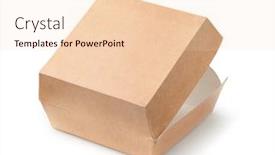  Presentation with burger - Amazing slide set having open-empty-blank-burger-box backdrop and a lemonade colored foreground