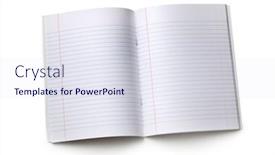  Presentation with lines - PPT layouts enhanced with open-empty-blank-notebook background and a sky blue colored foreground