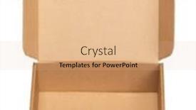  Presentation with empty - PPT layouts enhanced with open-empty-foldable-corrugated-postal background and a coral colored foreground