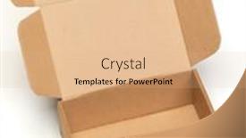  Presentation with postal labor union - PPT theme with open-empty-foldable-corrugated-postal background and a coral colored foreground