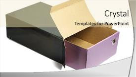  Presentation with an open gift box - Amazing PPT layouts having open empty shoe box on white background backdrop and a lemonade colored foreground