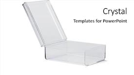  Presentation with an open gift box - Beautiful theme featuring open empty transparent plastic box backdrop and a white colored foreground