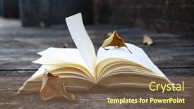  Presentation with vintage book - Slides featuring open-empty-vintage-book background and a  colored foreground