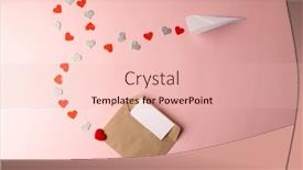  Presentation with romance pink - Presentation having open-envelope-and-paper-plane background and a lemonade colored foreground