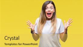  Presentation with winner - Beautiful PPT layouts featuring open eyes screaming excited win backdrop and a yellow colored foreground