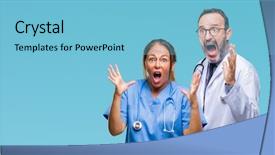  Presentation with medical concept - Colorful slide deck enhanced with open eyes screaming excited win backdrop and a  colored foreground