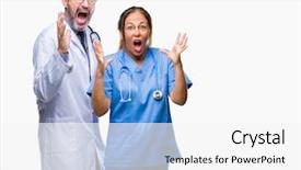  Presentation with scoliosis handwritten medical concept - Slide deck with open eyes screaming excited win background and a white colored foreground