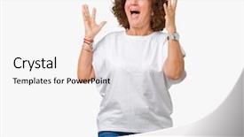  Presentation with winner - Audience pleasing slide deck consisting of open eyes screaming excited winner backdrop and a white colored foreground