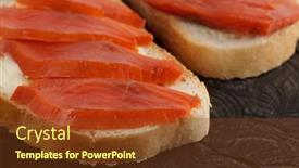  Presentation with trout - Theme having open-face-sandwiches-with-smoked background and a tawny brown colored foreground