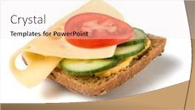  Presentation with appetizer - PPT layouts having open faced sandwich crostini isolated on white background closeup vegetarian canape with cheese appetizer tartarine background and a sky blue colored foreground