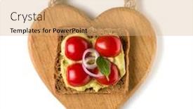  Presentation with vegetarian - Slides having open faced vegetable sandwich canape or crostini on a wooden serving board isolated on white background closeup top view vegetarian tartarine background and a coral colored foreground