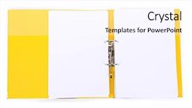  Presentation with file folder - Cool new slide set with open file folder isolated backdrop and a sky blue colored foreground