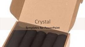  Presentation with socks - Slides having open-foldable-corrugated-postal-box background and a coral colored foreground