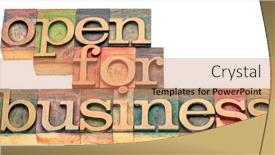  Presentation with abstract business - Audience pleasing slides consisting of open-for-business-isolated-word backdrop and a coral colored foreground