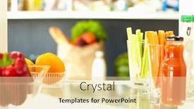  Presentation with healthy nutrition - Amazing theme having open-fridge-full-of-fresh backdrop and a blonde colored foreground
