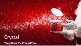  Presentation with magic - Beautiful slide set featuring open gift - santa claus with magic box backdrop and a wine colored foreground