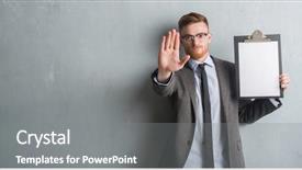  Presentation with defense - Beautiful presentation theme featuring open hand doing stop backdrop and a gray colored foreground