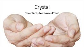  Presentation with waiter hand in white glove - Slide set with open hand on white background background and a white colored foreground