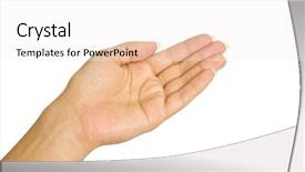  Presentation with praying hands on open bible - Colorful theme enhanced with open hands hopefully held up backdrop and a white colored foreground