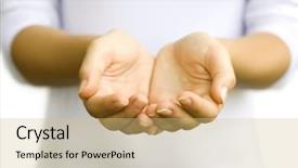  Presentation with healthy - Audience pleasing slide deck consisting of open hands of woman your backdrop and a soft green colored foreground