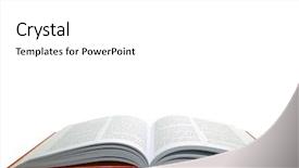  Presentation with open book - Presentation theme with reference books - open hardback text book isolated background and a white colored foreground