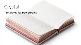  Presentation with diary - Presentation consisting of open-hardcover-diary-with-blank background and a white colored foreground