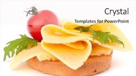  Presentation with white cheese - Cool new presentation theme with open healthy sandwich with cheese backdrop and a  colored foreground