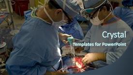  Presentation with heart valve - Presentation theme with open heart cardiac bypass surgery background and a ocean colored foreground