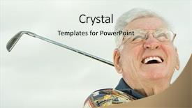  Presentation with golf player playing - Amazing presentation theme having open heart nursing - senior man playing golf backdrop and a sky blue colored foreground