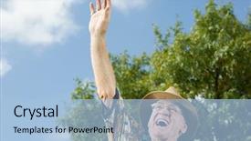  Presentation with is waving her magic wand - Colorful presentation enhanced with open heart nursing - senior man waving backdrop and a  colored foreground