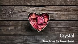  Presentation with valentines day - Beautiful theme featuring open heart shaped valentines day backdrop and a dark gray colored foreground