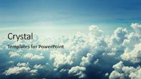  Presentation with airplane night sky cloud - PPT theme having open heaven - clouds and sky background and a soft green colored foreground