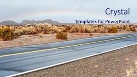  Presentation with california - Amazing presentation theme having open highway and rainbow backdrop and a sky blue colored foreground