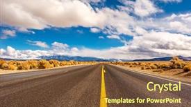  Presentation with california irrigation canals farming - Presentation with open highway in california usa background and a tawny brown colored foreground