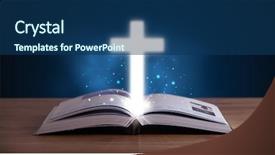  Presentation with holy spirit - Slide deck having open holy bible with glowing background and a  colored foreground