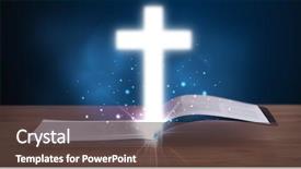  Presentation with glowing cross - Slides consisting of open holy bible with glowing background and a  colored foreground