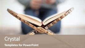  Presentation with open book - PPT theme consisting of open holy book of muslims background and a coral colored foreground