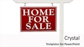  Presentation with real estate for sale - Presentation theme enhanced with open house - home for sale real estate background and a white colored foreground