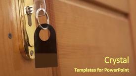  Presentation with keyhole - Beautiful PPT theme featuring open house - key in keyhole with blank backdrop and a tawny brown colored foreground