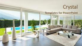  Presentation with villa - Cool new presentation design with open house - modern villa interior beautiful living backdrop and a lemonade colored foreground