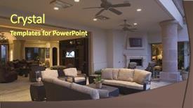  Presentation with living room - Presentation theme featuring open house - outdoor sitting area with view background and a tawny brown colored foreground