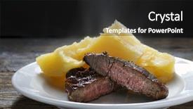  Presentation with roast beef - Amazing PPT layouts having roast beef open in half backdrop and a black colored foreground