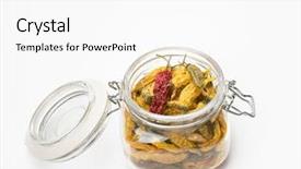  Presentation with open tomb - Amazing theme having open jar of dried peppers backdrop and a white colored foreground