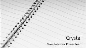  Presentation with open spiral notebook - Presentation theme featuring open lined spiral bound notebook background and a white colored foreground