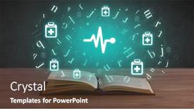  Presentation with medical book - Presentation design enhanced with open-medical-book-with-health background and a tawny brown colored foreground