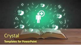  Presentation with medical book - PPT theme consisting of open-medical-book-with-health background and a tawny brown colored foreground